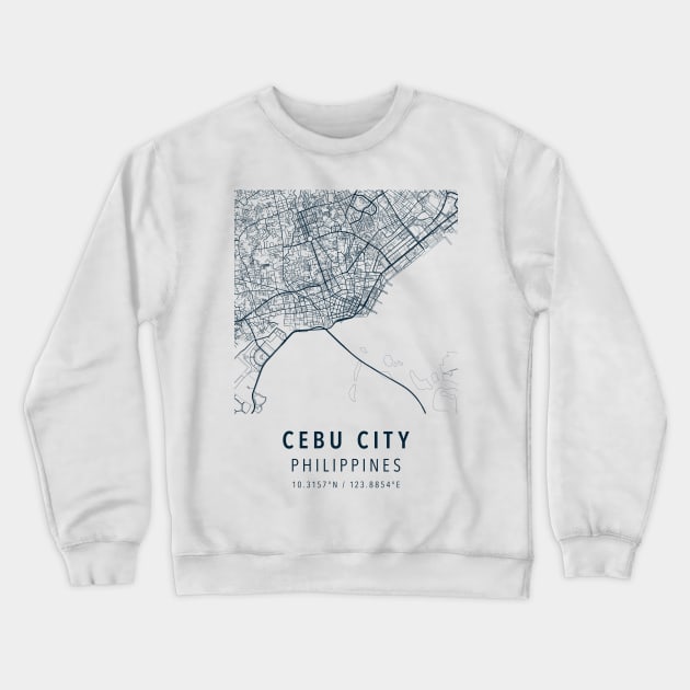 cebu city simple map Crewneck Sweatshirt by boy cartograph